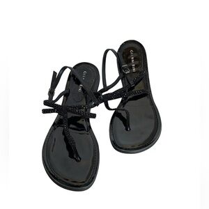 Gianni Bini Black Patent Leather Sandals  EUC  Sz 9